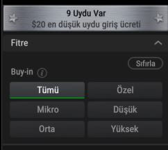 Ardından filtreleri kullanarak
