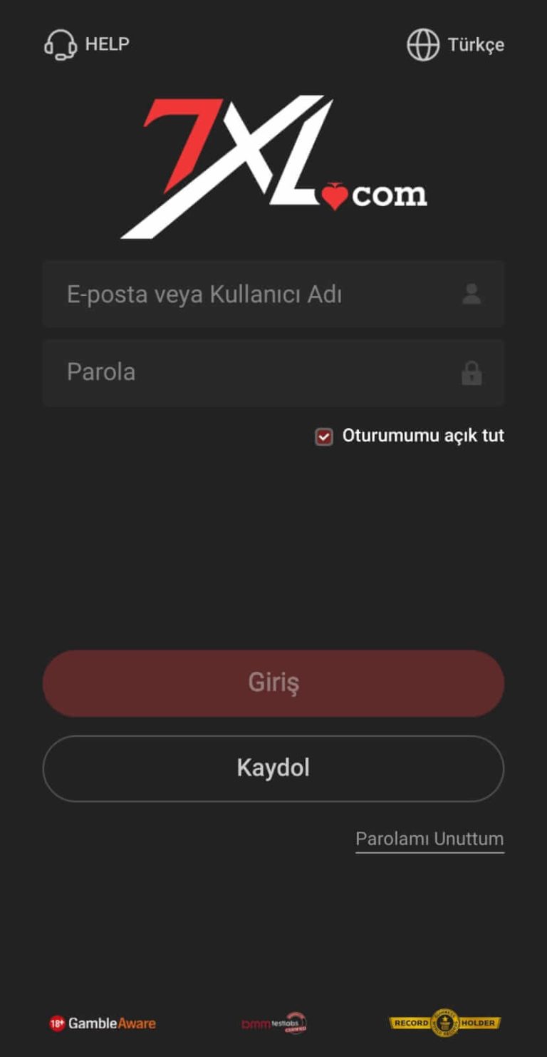 Giriş butonuna tıklayarak mobil 7XL