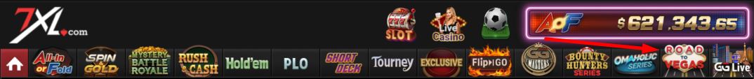 Road to Vegas sekmesine tıklayın
